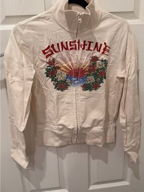 Lucky Brand Cream Top with Red Logo Tag